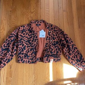 Leopard denim jacket